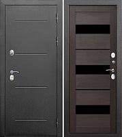 Дверь входная Гарда 7,5 см (Ferroni) 2050х860мм, ПРАВАЯ, металл с молдингом/Царга, Черный муар/Темный кипарис