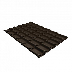 Металлочерепица 1,18х3,6 м 0,45 мм Grand Line Классик темно-коричневая RR 32 полиэстер