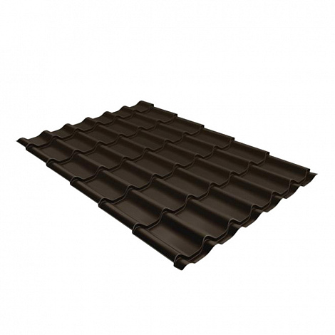 Металлочерепица 1,18х3,6 м 0,45 мм Grand Line Классик темно-коричневая RR 32 полиэстер