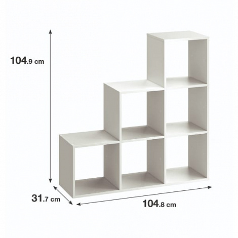 Стеллаж ЛДСП SPACEO KUB 6 секций 104x104x31.5 см  цвет белый