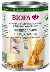 Масло с твердым воском Biofa 2044 1л для дерева в интерьере