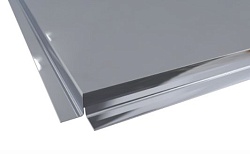 Кассетный потолок 600x1200, 0,4/Т-24, Tegular, металлик матовый, без перфорации, сатинированный алюминий