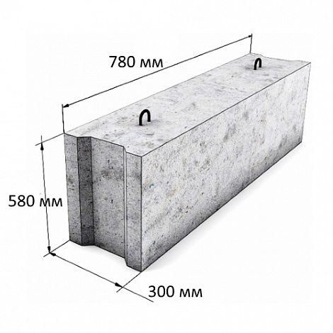 Блок фундаментный ФБС 8-3-6