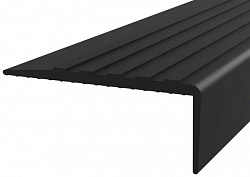 Угловая самоклеящаяся противоскользящая накладка на ступени, черная, 47х21х5 мм