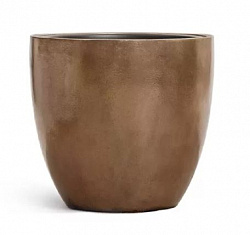 Кашпо с автополивом TREEZ Effectory Metal округлый конус, тёмное-матовое золото 30-d, 28-h 