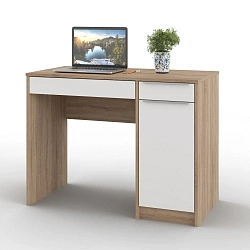 Стол Атмосфера 100x75x50 см лдсп цвет белый/дуб сонома