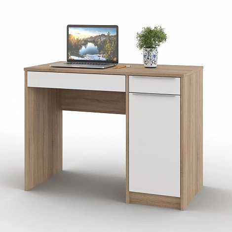 Стол Атмосфера 100x75x50 см лдсп цвет белый/дуб сонома