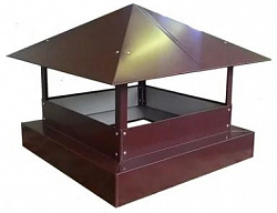 Дымник на трубу дымохода t= 0,5 мм 1800х1150 с комплектом крепления, RAL 8004 