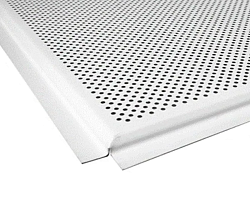 Кассетный потолок 1200x1200, 0,3/Т-24, Tegular, белый, с просечками, сталь оцинкованная