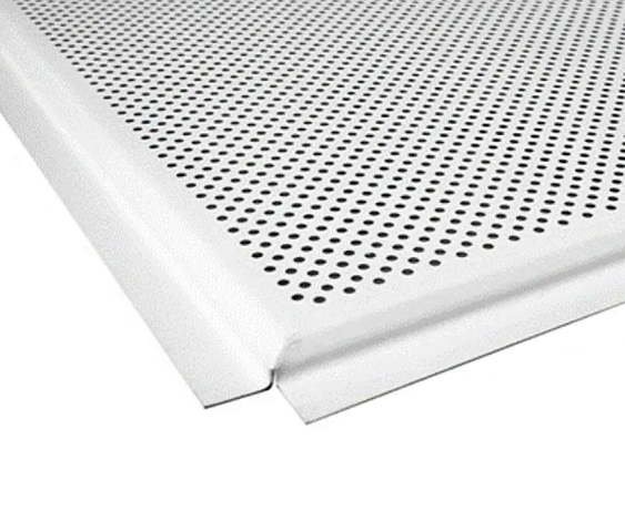 Кассетный потолок 1200x1200, 0,3/Т-24, Tegular, белый, с просечками, сталь оцинкованная
