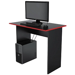 Стол компьютерный ДИЗАЙН ФАБРИКА Ascetic 900 Черный/Красный 90х73.2х54 см ЛДСП цвет черный