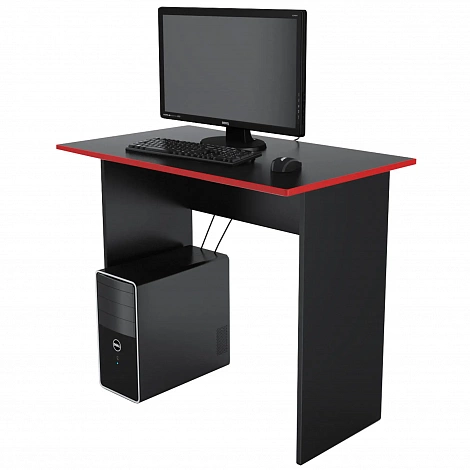 Стол компьютерный ДИЗАЙН ФАБРИКА Ascetic 900 Черный/Красный 90х73.2х54 см ЛДСП цвет черный